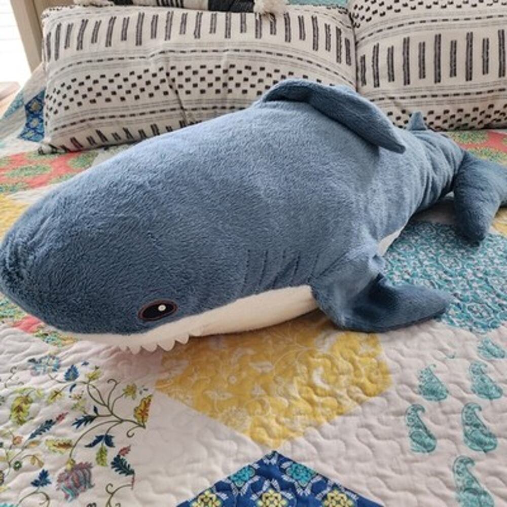 IKEA Blahaj Large Shark Plush 36" Felt Teeth Floppy Pillow Stuffed Animal Toy